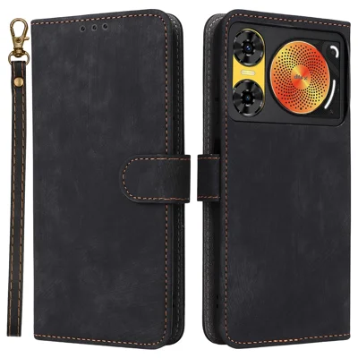 For ZTE nubia Music 2 Case Wallet RFID Blocking PU Leather Cover Viewing Stand - Black