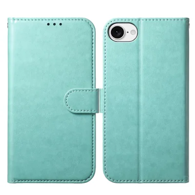 For iPhone 17e / 16e Wallet Phone Case with 8 Card Slot Stand PU Leather Folio Flip Cover - Green