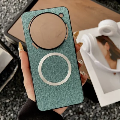 For Nothing Phone (3a) Pro Magnetic Case Drop-Proof TPU + Cloth Back Phone Cover - Green