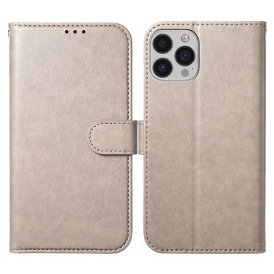 For iPhone 16 Pro Wallet Phone Case with 8 Card Slot Stand PU Leather Folio Flip Cover - Grey