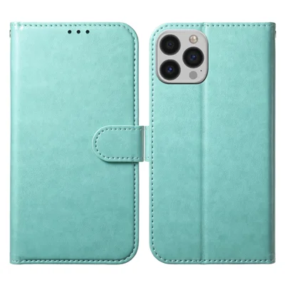 For iPhone 16 Pro Max Wallet Phone Case with 8 Card Slot Stand PU Leather Folio Flip Cover - Green