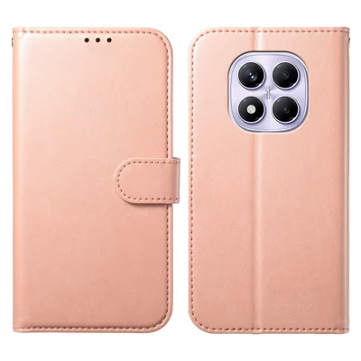 Wallet Phone Case for Xiaomi Redmi Note 14 Pro 5G / Poco X7 5G Stand PU Leather Folio Flip Cover with 8 Card Slot - Rose Gold
