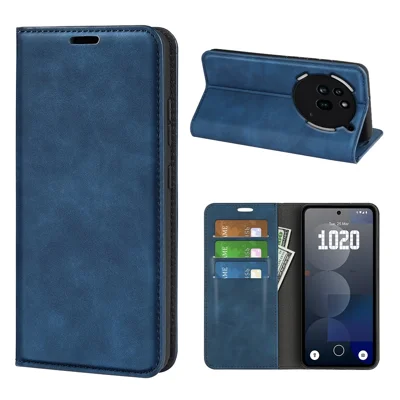 For Nothing Phone (3a) Pro Case Skin Touch Leather Wallet Phone Cover - Blue  