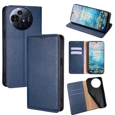 Wallet Case for TCL 50 NxtPaper 5G / 50 Pro NxtPaper 5G PU Leather Magnetic Auto-Absorbed Phone Cover - Blue