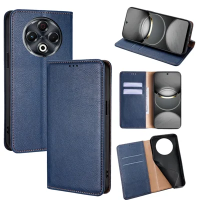 For TECNO Spark 30 4G Case Wallet PU Leather Magnetic Auto-Absorbed Phone Cover - Blue