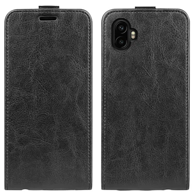 For Samsung Galaxy XCover7 Pro Case with Card Slots Vertical Flip Leather Phone Cover - Black