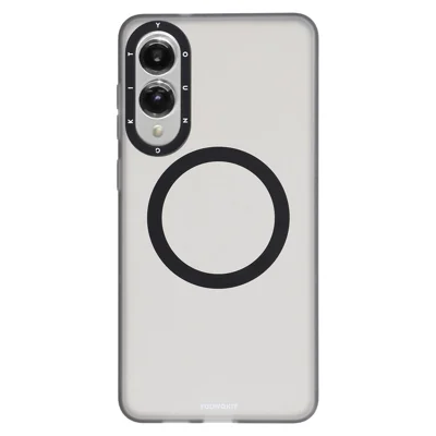 YOUNGKIT For Samsung Galaxy S25 Edge Matte Magnetic Case PET TPU Phone Cover - Transparent Black