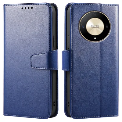 For Honor Magic6 Lite 5G / X9b 5G Case Stand Card Holder Wallet Leather Phone Cover - Blue