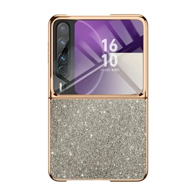 For Huawei Pura X Case Electroplated Glitter PC Phone Cover - Gold