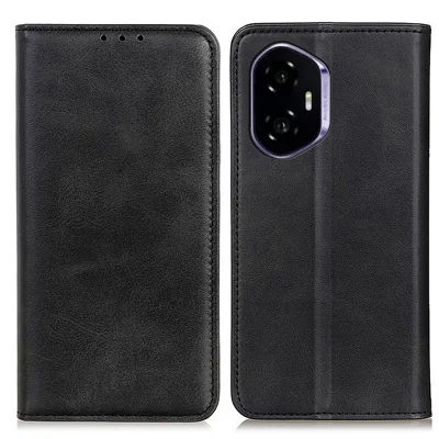For Honor 400 5G (Global) Case Split Leather Flip Wallet Phone Cover - Black