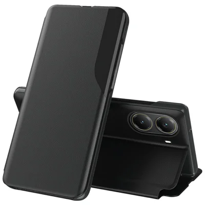 For Xiaomi Poco X7 Pro 5G / Redmi Turbo 4 5G Phone Case Folio Flip PU Leather Stand Cover - Black
