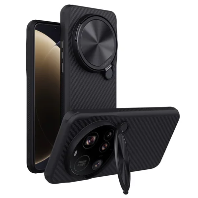 NILLKIN For Xiaomi 15 Ultra Magnetic Case TPU + Aramid Fiber Lens Cover Kickstand Phone Cover