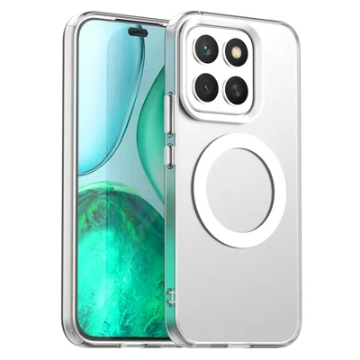 For Honor X8c 4G Magnetic Case Anti Drop Hybrid Phone Back Cover - White