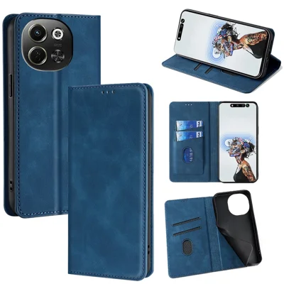 For TECNO Pova 6 Neo 5G / Spark 30 5G Card Holder Case PU Leather Magnetic Closing Phone Cover - Blue