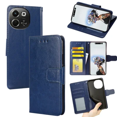 For TECNO Pova 6 Neo 5G  /  Spark 30 5G Case Wallet PU Leather + TPU Folding Stand Phone Cover - Sapphire