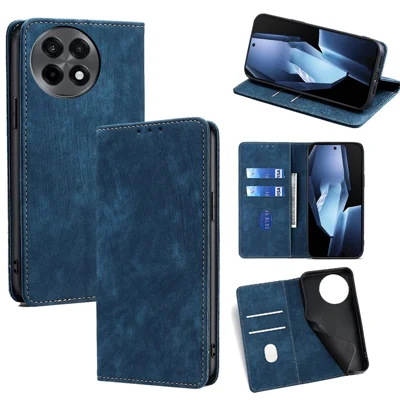For OnePlus Ace 5 Pro 5G  /  Ace 5 5G Case RFID Blocking Wallet Leather Phone Cover - Blue