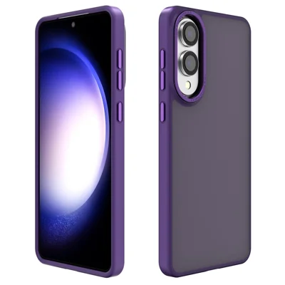 For Samsung Galaxy S25 Edge Case Skin-Touch PC + TPU Translucent Matte Phone Cover - Dark Purple