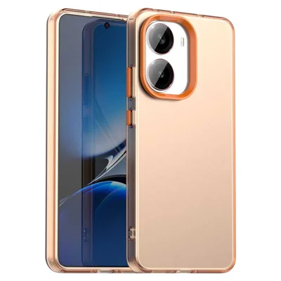 Voor Xiaomi Poco X7 Pro 5G / Redmi Turbo 4 5G hoesje PC + TPU + PET mat anti-val telefoon achtercover - Oranje