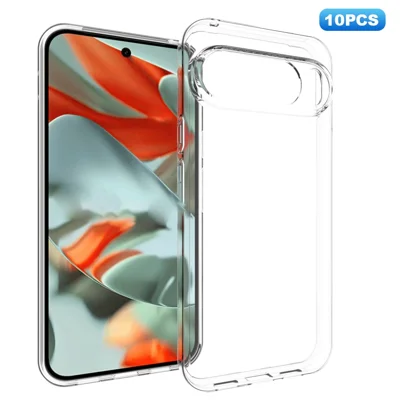 10Pcs  /  Pack For Google Pixel 10 Pro XL Case Watermark Free TPU Protective Clear Phone Cover