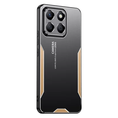 For Honor X8c 4G Phone Case Aluminium Alloy TPU PC Back Cover - Gold