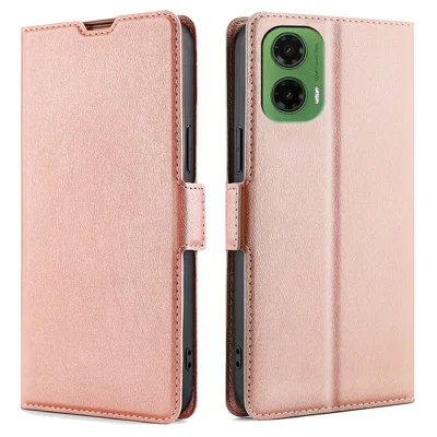 For Motorola Moto G35 5G Case Card Holder PU Leather Phone Cover - Rose Gold