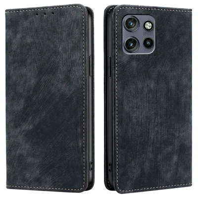 Phone Case For Motorola Edge 60 Neo 5G / Edge 50 Neo 5G / Moto S50 5G / ThinkPhone 25 5G RFID Blocking Wallet Leather Cover - Black