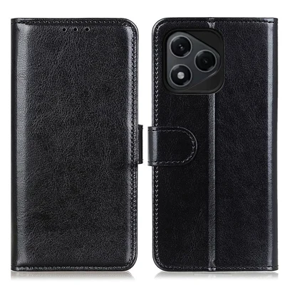 For Honor 400 Lite 5G Case Crazy Horse Texture PU Leather Phone Stand Cover - Black
