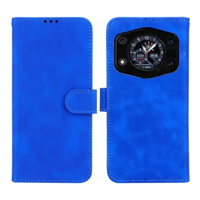 For Cubot A30 Leather Case Skin Feel Anti Drop Wallet Flip Phone Cover - Blue