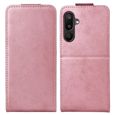 For Samsung Galaxy M16 5G  /  F16 5G Stand Case Magnetic Clasp Vertical Flip Leather Phone Cover with Card Holder - Rose Gold
