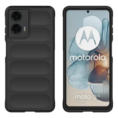 For Motorola Moto G24 Power Case Anti-Drop Soft TPU Rugged Phone Back Cover - Black