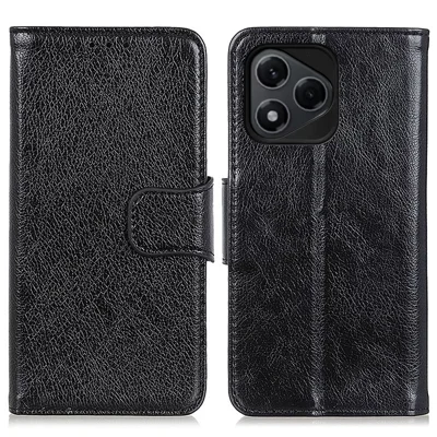 For Honor 400 Lite 5G Case Nappa Texture Split Leather Wallet Phone Cover - Black