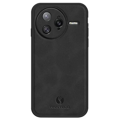 ANNYOJO For Xiaomi Poco F7 Ultra 5G / Redmi K80 Pro 5G Case PU Leather + PC + TPU Anti Drop Phone Back Cover - Black