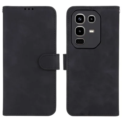 For Infinix Note 50 Pro 4G Leather Case Skin Feel Anti Drop Wallet Flip Phone Cover - Black