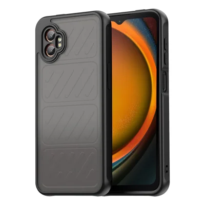 For Samsung Galaxy XCover7 Pro Case Drop Proof Airbags Frosted Translucent PC + TPU Phone Back Cover - Black