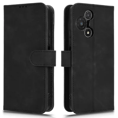 For TCL 60R 5G Leather Case Skin Feel Anti Drop Wallet Flip Phone Cover - Black
