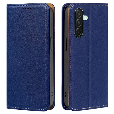 For Samsung Galaxy A26 5G Case Wallet RFID Blocking Leather Phone Cover Strong Magnetic Closure - Blue