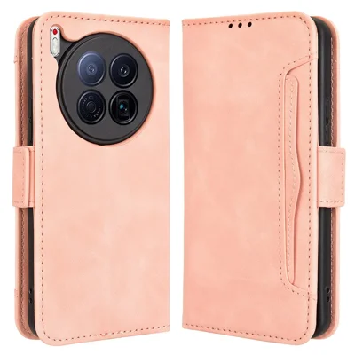For TECNO Camon 40 Premier 5G Leather Case Phone Wallet Cover with Multiple Card Slots - Pink