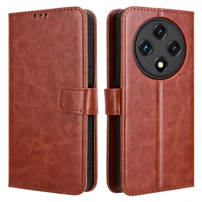 PU Leather Case For Umidigi G100  /  G100 5G  /  G100A Crazy Horse Texture Phone Wallet Cover - Brown