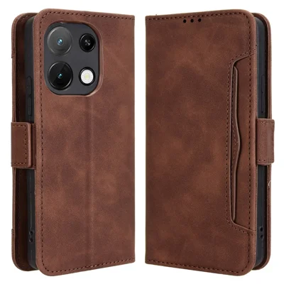 Leather Case For Umidigi Note 100 / Note 100 5G / Note 100A Phone Wallet Cover with Multiple Card Slots - Brown