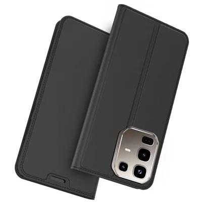 For Infinix Note 50 4G / Note 50 Pro 4G Case PU Leather Phone Cover with Card Holder Stand - Black