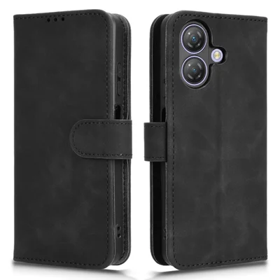 For Ulefone Note 21 Læderetasken Hudfølelse Anti-drop Tegnebog Flip Telefonbeskyttelse - Sort