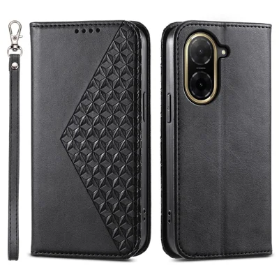 For Xiaomi Redmi A5 4G (171.7mm) / Poco C71 4G Case Calf Texture PU Leather Phone Cover with Wallet - Black