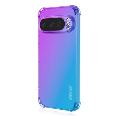 ENKAY For Google Pixel 10 Pro XL TPU Case Thickened Four Corner Drop-proof Phone Back Cover - Purple / Blue