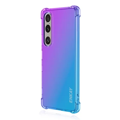 Obudowa TPU do Sony Xperia 1 VII ENKAY Grube Narożniki Antywypadkowa Pokrywa Tylna - Fioletowa / Niebieska