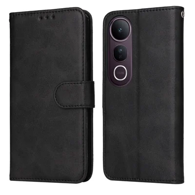 For vivo V50 Lite 5G / vivo V50 Lite 4G Case Wallet PU Leather Folio Flip Phone Cover - Black