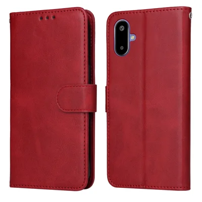 For Samsung Galaxy F06 5G Case Wallet PU Leather Folio Flip Phone Cover - Red