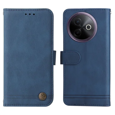 For vivo Y300i 5G / vivo Y39 5G Leather Wallet Cases Skin Touch Phone Cover Stand with Strap - Blue