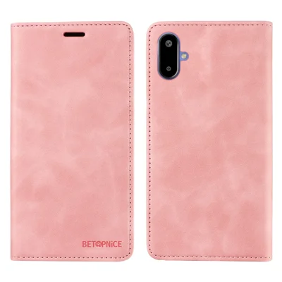 BETOPNICE For Samsung Galaxy F06 5G Case  Magnetic Closure RFID Blocking Wallet Stand Leather Phone Cover - Pink