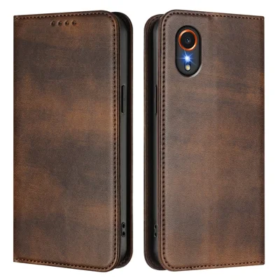 For Samsung Galaxy Xcover7 Wallet Cases Retro Texture RFID Blocking Leather Phone Cover - Brown