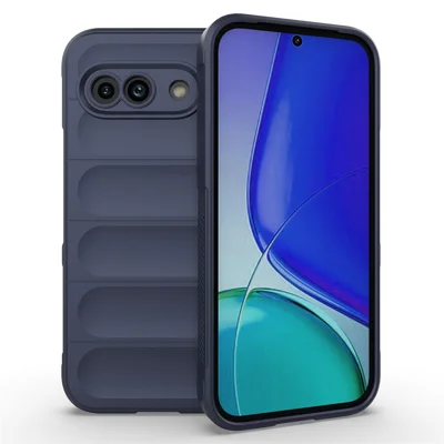 AMORUS For Google Pixel 9a Case Shockproof Soft TPU Rugged Phone Back Cover - Dark Blue